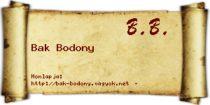 Bak Bodony névjegykártya
